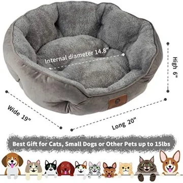 Asvin Small Soft Dog Bed & Cat Bed Ideal for Small Pets