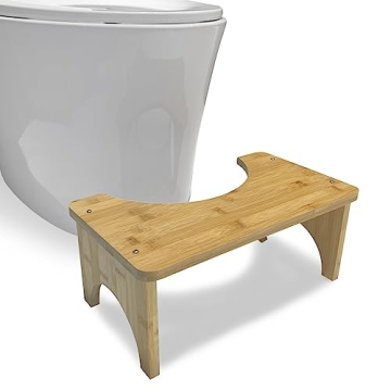 Bamboo Toilet Stool for Adults, Poop Stool, 6.5" Bathroom Stool for Adults Children,Toilet Potty Sto...