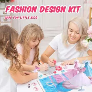 Skirfy Fashion Designer Kits for Girls Ages 8-12 with 5 Mannequins,Girls Toy,Accessories,DIY Art and Craft Kits for Kids,Dress Design Craft Making Kit Gift for Kids Birthday Teen Girl Gifts Stuff