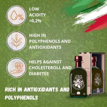 L'Olio dei Papi 100% Italian Extra Virgin Olive Oil cold extracted produced from the centuries-old olive groves of the ancient lands of the Popes 0,25 LT (wooden box)