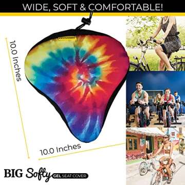 Premium Tiedye Gel Bike Seat Cushion for All Riders