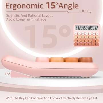 VEWINGL Mechanical Switch Calculator,Calculator Cute 12 Digit Large LCD Display and Buttons,Calculator with Large LCD Display Great for Everyday Life and Basic Office Work.with Battery