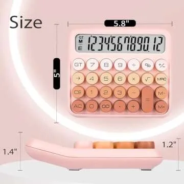 VEWINGL Mechanical Switch Calculator,Calculator Cute 12 Digit Large LCD Display and Buttons,Calculator with Large LCD Display Great for Everyday Life and Basic Office Work.with Battery