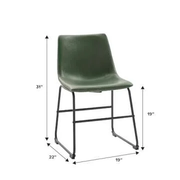 Walker Edison Urban Industrial Faux Leather Dining Chairs