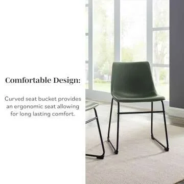 Walker Edison Urban Industrial Faux Leather Dining Chairs