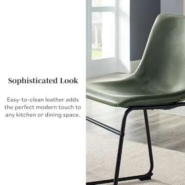 Walker Edison Urban Industrial Faux Leather Dining Chairs