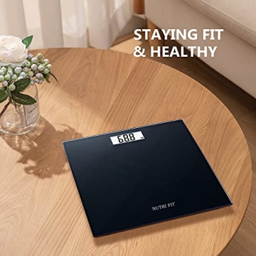 NUTRI FIT Ultra Slim Digital Bathroom Scale for Accurate Weight Measurements