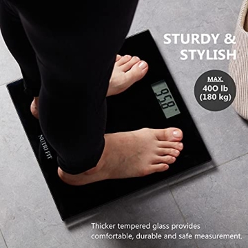 NUTRI FIT Ultra Slim Digital Bathroom Scale for Accurate Weight Measurements