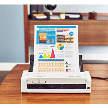 Brother Wireless Portable Compact Desktop Scanner, ADS-1250W - Fast Scanning for Home and Office