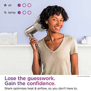 Shark XSKHD1VD HyperAIR IQ Curl-Defining Diffuser, Auto Preset Attachment for HyperAIR Blow Dryers, Styling Tools, For Wavy, Curly, and Coily Hair, Enhance Natural Curls, Extendable Prongs, Stone