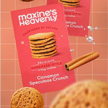 Maxine's Heavenly Crispy Cinnamon Cookies | Low Carb, Low Sugar, Vegan Snacks, Plant Based Snack, Kosher, Gluten Free Snack - Healthy Snacks | 2 Pack = 24 Cookies