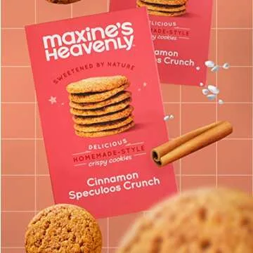 Maxine's Heavenly Crispy Cinnamon Cookies | Low Carb, Low Sugar, Vegan Snacks, Plant Based Snack, Kosher, Gluten Free Snack - Healthy Snacks | 2 Pack = 24 Cookies