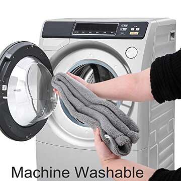 Toilet Seat Cover,Bathroom Soft Thicker Warmer with Snaps Fixed Stretchable Washable Fiber Cloth Toilet Seat Covers Pads Easy Installation& Cleaning (grey)