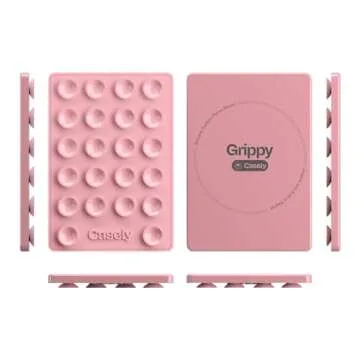 Casely Grippy | Pink Silicone Suction Phone Mount Compatible with MagSafe