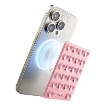 Casely Grippy | Pink Silicone Suction Phone Mount Compatible with MagSafe
