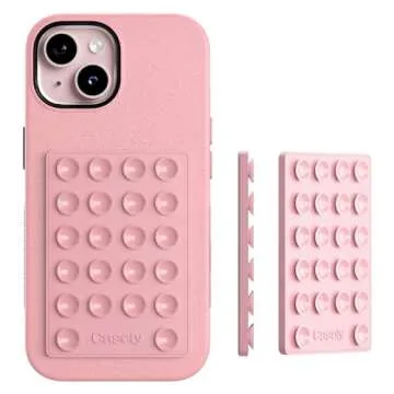 Casely Grippy | Pink Silicone Suction Phone Mount Compatible with MagSafe