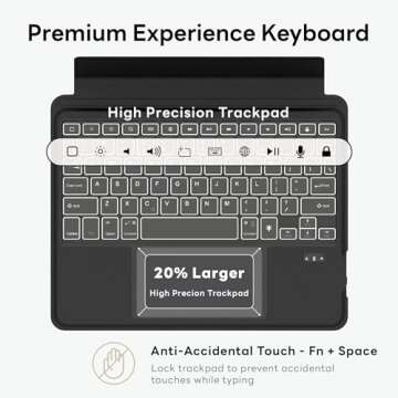 eiP Magnetix Keyboard Case for iPad Pro 11' 4th~1st, iPad Air 11' 2024 M2/5th/4th, iPad 10th with Trackpad, Detachable Case, 7 Color Backlight (iPad 10/Air M2&5&4/ Pro 11"1-4th) - No stylus shortcuts