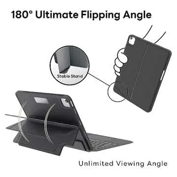 eiP Magnetix Keyboard Case for iPad Pro 11' 4th~1st, iPad Air 11' 2024 M2/5th/4th, iPad 10th with Trackpad, Detachable Case, 7 Color Backlight (iPad 10/Air M2&5&4/ Pro 11"1-4th) - No stylus shortcuts