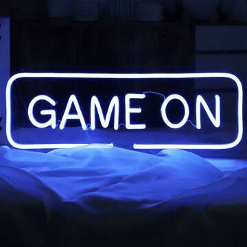 Game On USB LED Neon Sign for Gamers