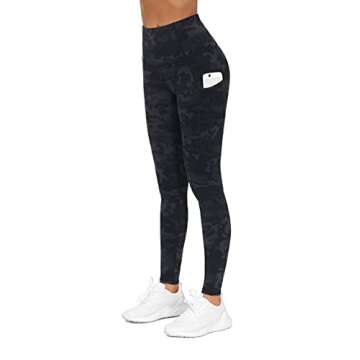 THE GYM PEOPLE Thick High Waist Yoga Pants with Pockets, Tummy Control Workout Running Yoga Leggings...
