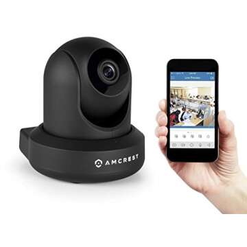 Amcrest UltraHD 2K (3MP/2304TVL) WiFi Video Security IP Camera with Pan/Tilt, Dual Band 5ghz/2.4ghz, Two-Way Audio, 3-Megapixel @ 20FPS, Wide 90° Viewing Angle and Night Vision IP3M-941B (Black)