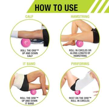 Pro-Tec Athletics Orbs, Vary in size and color, Deep Tissue Massage, Muscle Relief, Hamstring, Quadriceps, Calf, Multi-Directional Massage Ball, Enhance Performance, Adult, Working Out