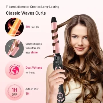 1 Inch Automatic Curling Iron with Dual Voltage Features