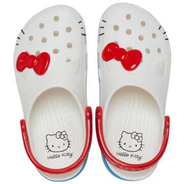 Crocs Unisex Classic Hello Kitty Clog, White, 6 US Men