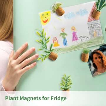 JUSTDOLIFE Plant Fridge Magnets-Mini Succulent Magnets Artificial Plants Refrigerator Magnets Potted...