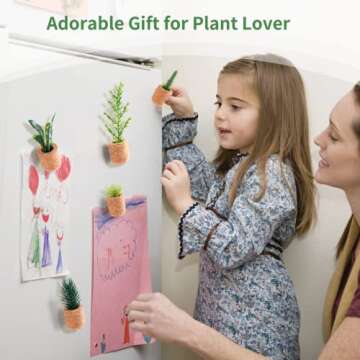 JUSTDOLIFE Plant Fridge Magnets-Mini Succulent Magnets Artificial Plants Refrigerator Magnets Potted Succulent Plants Magnet Stickers Cute for Magnet Boards Fridge Home Office Decor