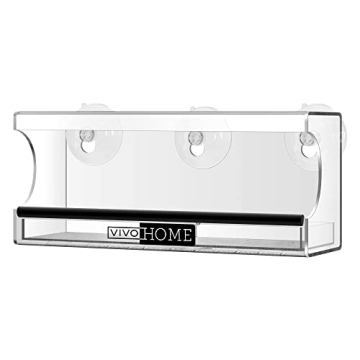 VIVOHOME Acrylic Clear Window Bird Feeder with Strong Suction Cups