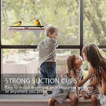 VIVOHOME Acrylic Clear Window Bird Feeder with Strong Suction Cups