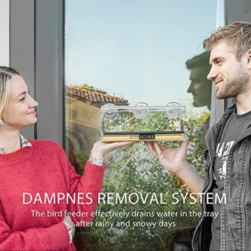 VIVOHOME Acrylic Clear Window Bird Feeder with Strong Suction Cups