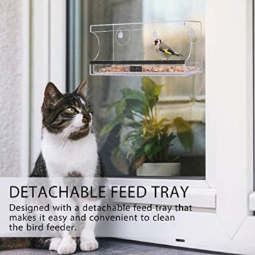 VIVOHOME Acrylic Clear Window Bird Feeder with Strong Suction Cups