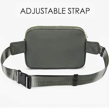 ZORFIN Fanny Packs for Women Men: Crossbody Belt Bag with Adjustable Strap - Fashion Waist Packs for Workout Running Traveling Hiking Gray