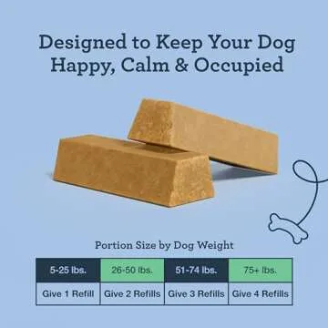 Kradle All Day Calming Bone - Interactive Dog Toy with Calming Chews - Stress Relief Support Toy for Dogs - Human Grade, Bacon Flavor Dog Calming Chews - 6 Inch Rubber Bone, 4 Chews Refills