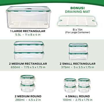 ACODINE 23 Piece Food Storage Containers Set