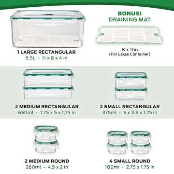 ACODINE 23 Piece Food Storage Containers Set