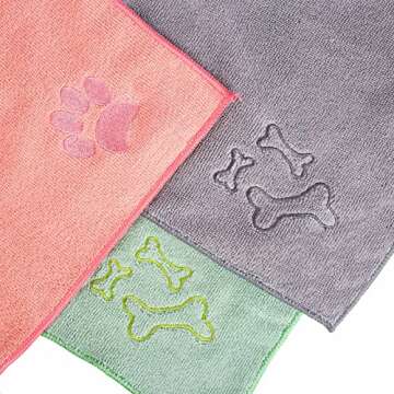 Microfiber Dog Towel, 3 Pack Large Pet Bath Towels 40″ x 20″, Quick Fast Drying Super Absorbent ...