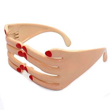 Fighting to Achieve Novelty Fingers Shaped Glasses Fancy Eye Mask Funny Glasses for Men Women Costume for Birthday Party