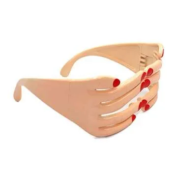 Fighting to Achieve Novelty Fingers Shaped Glasses Fancy Eye Mask Funny Glasses for Men Women Costume for Birthday Party