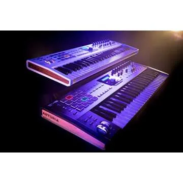 Arturia KeyLab Essential 49 - 49 Key USB MIDI Keyboard Controller with Velocity Sensitive Synth Action Keys, 8 Drum Pads, 9 Faders, 9 Knobs and Analog Lab V Software Included
