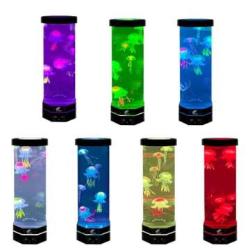 Lightahead LED Fantasy Jellyfish Lamp with Color Changing Light Effects. A Sensory Synthetic Fish Tank Aquarium Mood Lamp. Large (15 Inches Tall)