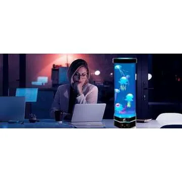 Lightahead LED Fantasy Jellyfish Lamp with Color Changing Light Effects. A Sensory Synthetic Fish Tank Aquarium Mood Lamp. Large (15 Inches Tall)