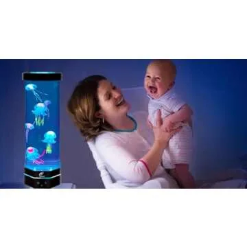 Lightahead LED Fantasy Jellyfish Lamp with Color Changing Light Effects. A Sensory Synthetic Fish Tank Aquarium Mood Lamp. Large (15 Inches Tall)