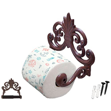 Rustic Fleur De Lis Cast Iron Toilet Paper Holder