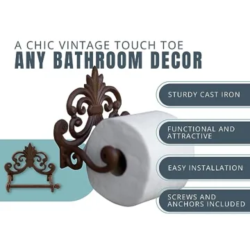 Rustic Fleur De Lis Cast Iron Toilet Paper Holder