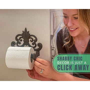 Rustic Fleur De Lis Cast Iron Toilet Paper Holder