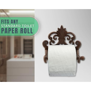 Rustic Fleur De Lis Cast Iron Toilet Paper Holder