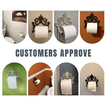 Rustic Fleur De Lis Cast Iron Toilet Paper Holder